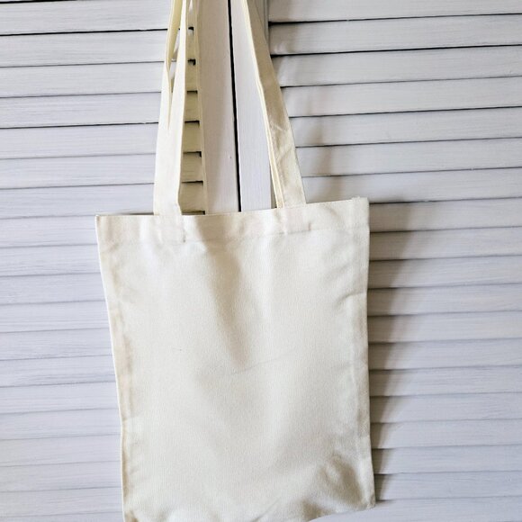 NWOT CANVAS TOTE BAG, GROCERY BAG, GIFT BAG, FLORAL SEA TURTLE 12" X 14" - Picture 3 of 5